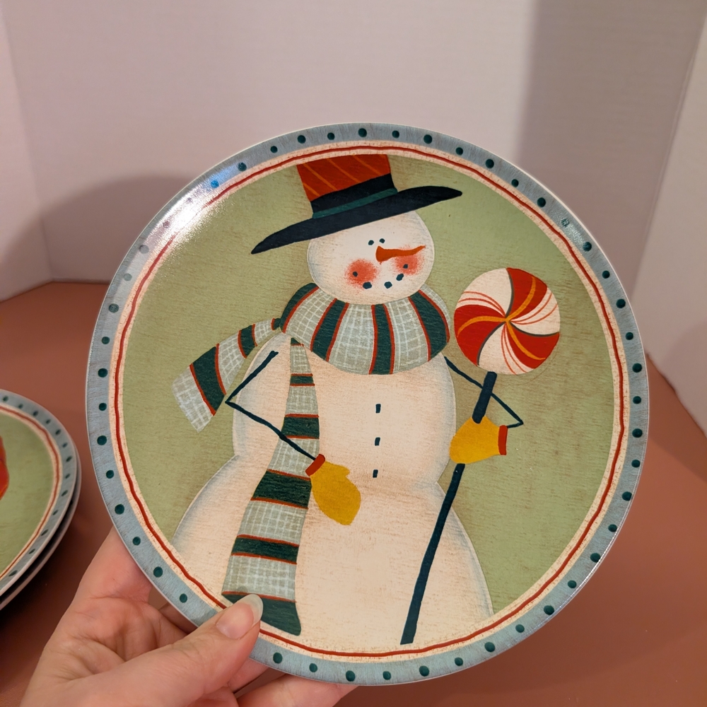 Lot of 3 (THREE) Oneida Frosty Folks Stoneware Dessert/Salad Plates - Picture 6 of 9